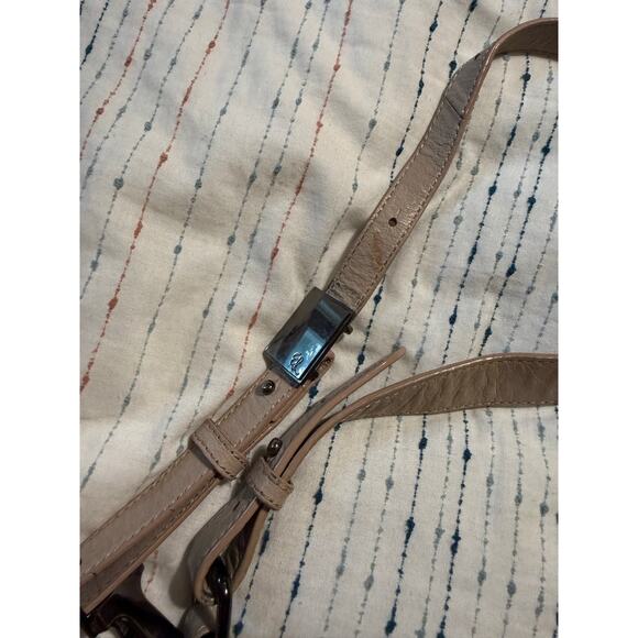 Elliott Luca Taupe Nude Woven Leather Hobo Medium Shoulder Bag Purse - Picture 8 of 8